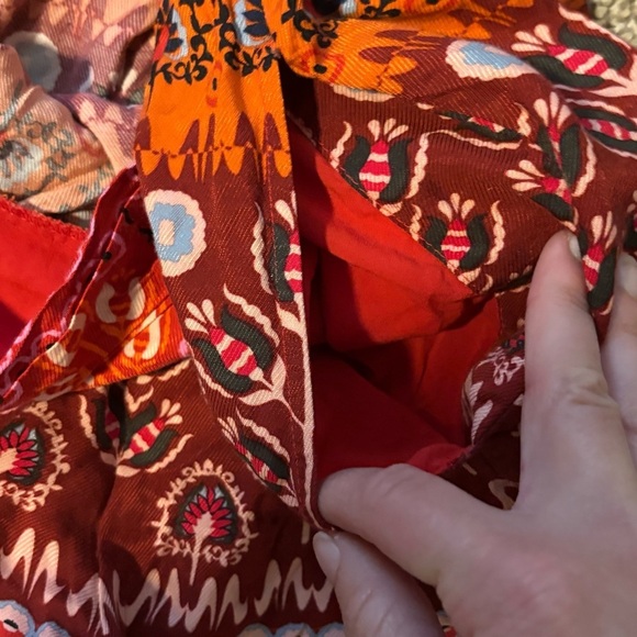 Anthropologie Boho Indie Printed Ruched Wide Leg High Rise Red Pink Shorts Sz 3X - Picture 8 of 9